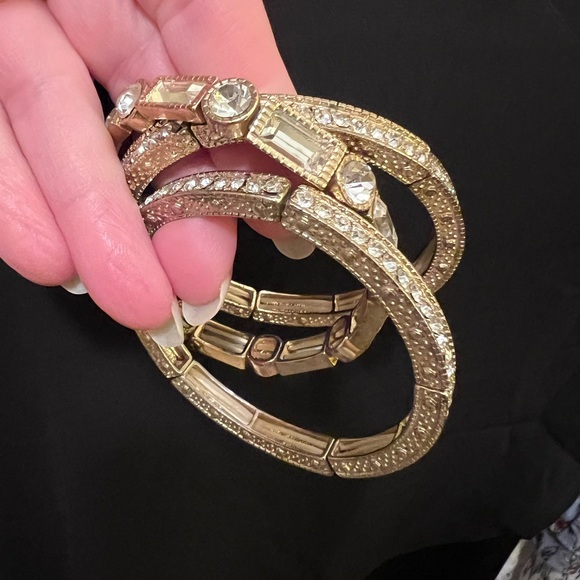 Gold and Crystal 3 Bracelet Set - Picture 5 of 5